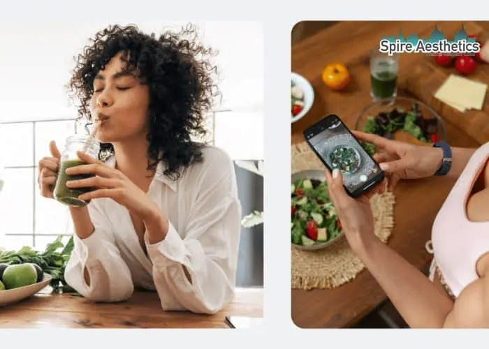Image of woman looking into her diet and fat freezing Bedfordshire to improve her health