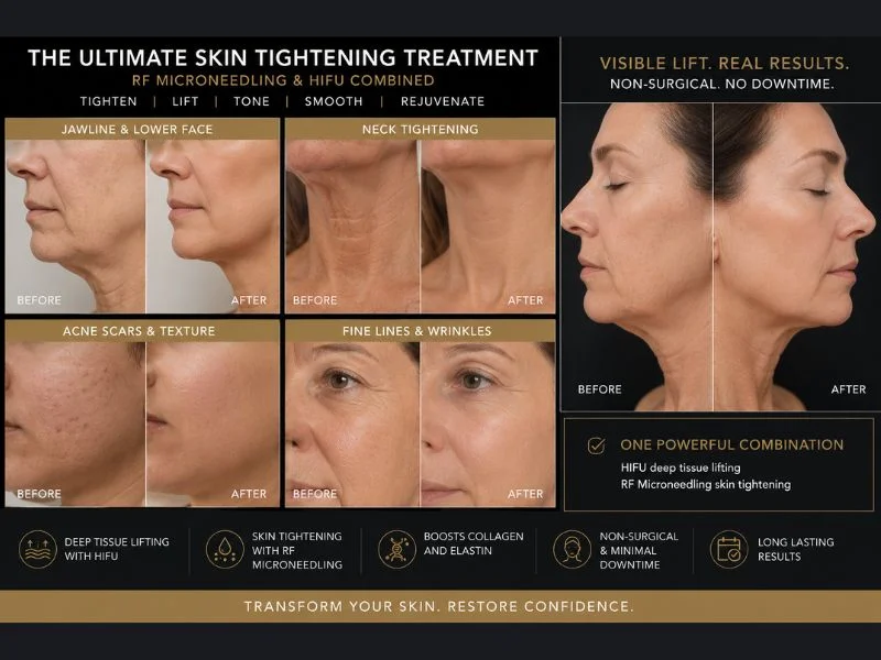 Results of combined treatment for the ultimate skin tightening treatment Bedfordshire