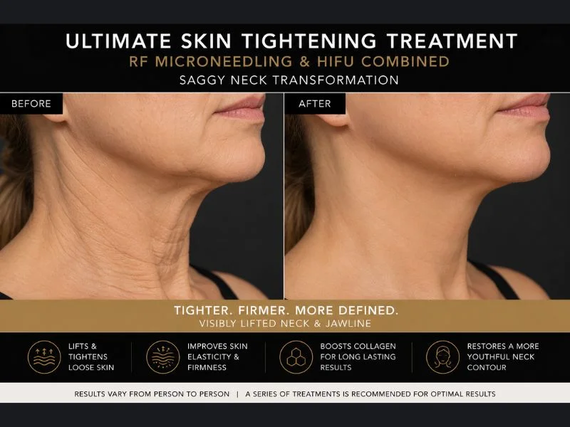 before and after Ultimate skin tightening treatment Bedfordshire